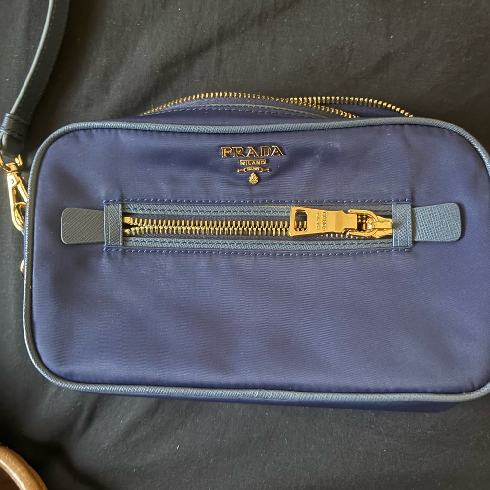 Prada Dark Blue Men's Belt Bag